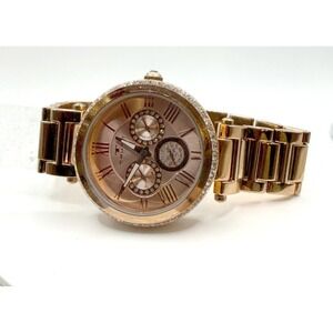 New Tavan Rose Gold Rhinestone Multifunction Watch 1509A New Battery Running 8"